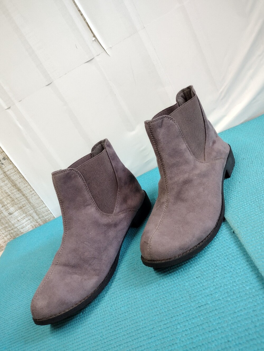 Propet Women's Low Heel Faux Suede Ankle Boots Lilac - 11 M(B)